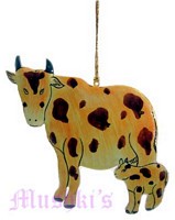 cow shaped Christmas hanging - click here for large view